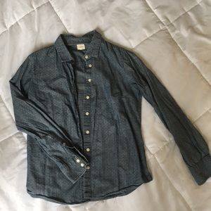 J. Crew jean shirt with polka dots